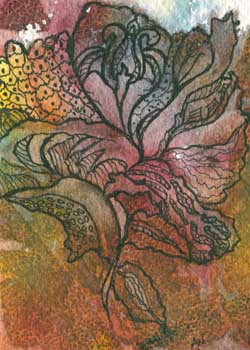 "Zen Orchid" by Audrey J Wilde, Wausau WI - Watercolor & Ink
